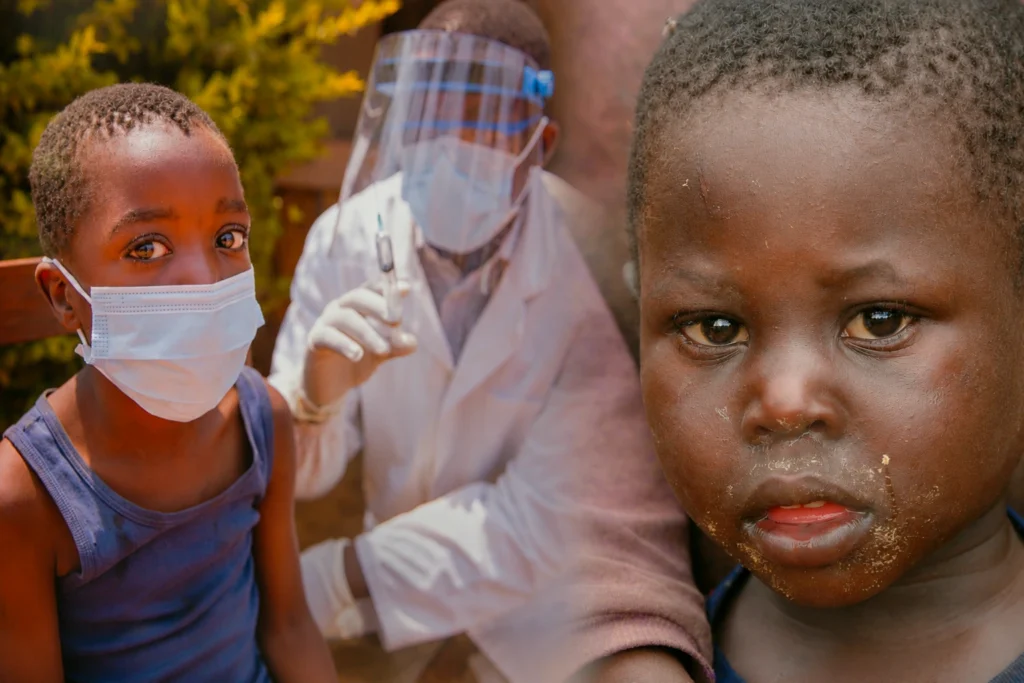 Children receiving healthcare support during Somalia’s food security crisis