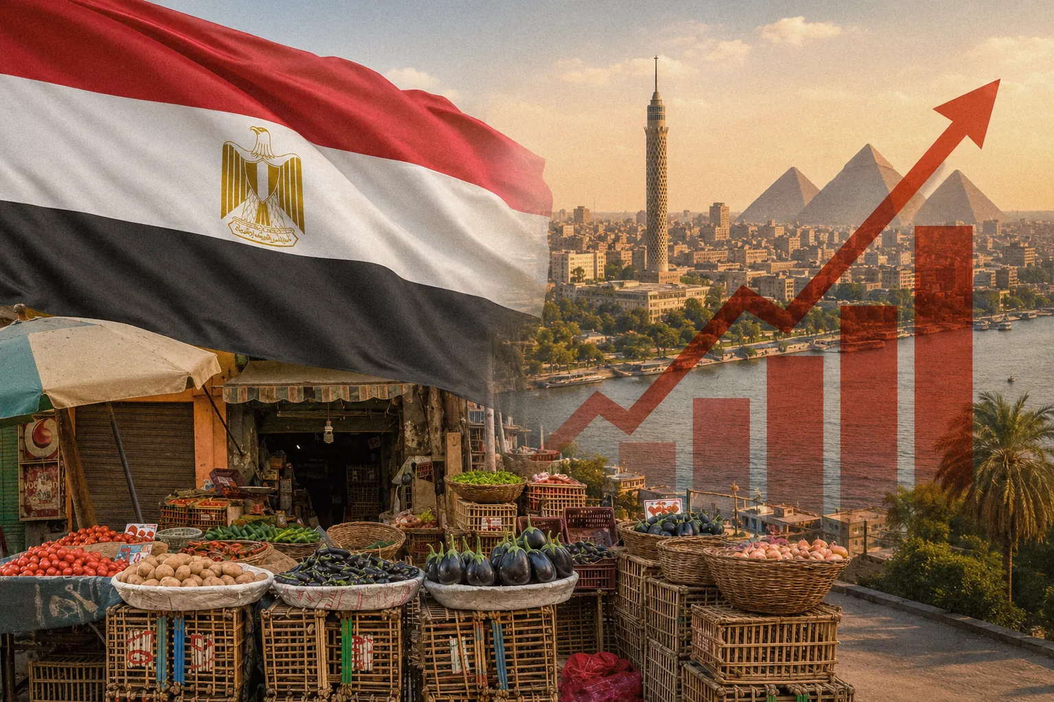 Illustration accompanying Egypt's urban inflation report